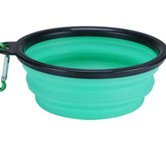 Collapsible Silicone Dog Bowl with Carabiner – Portable Folding Pet Food & Water Dish for Travel, Hiking & Camping (350ml)