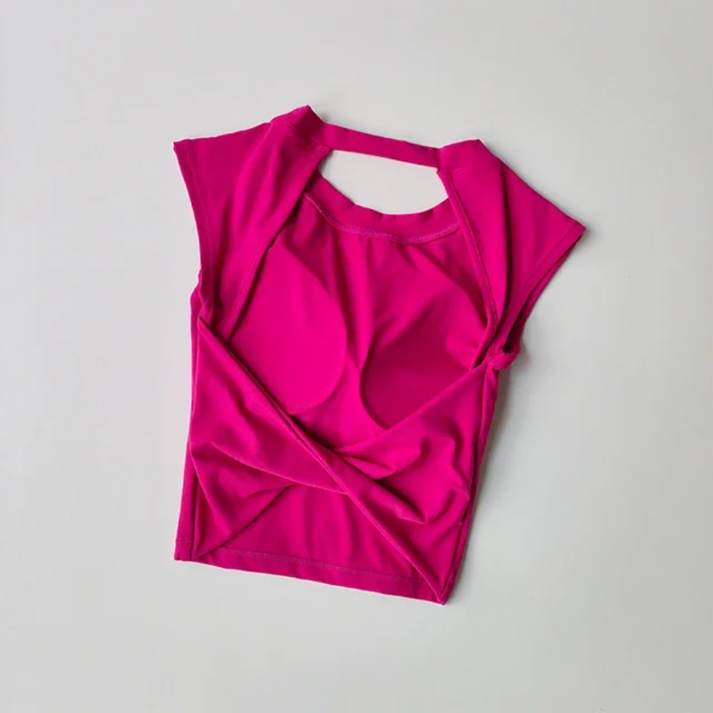 Backless Quick-Dry Yoga Vest – Slim Fit Sports Top with Chest Pads