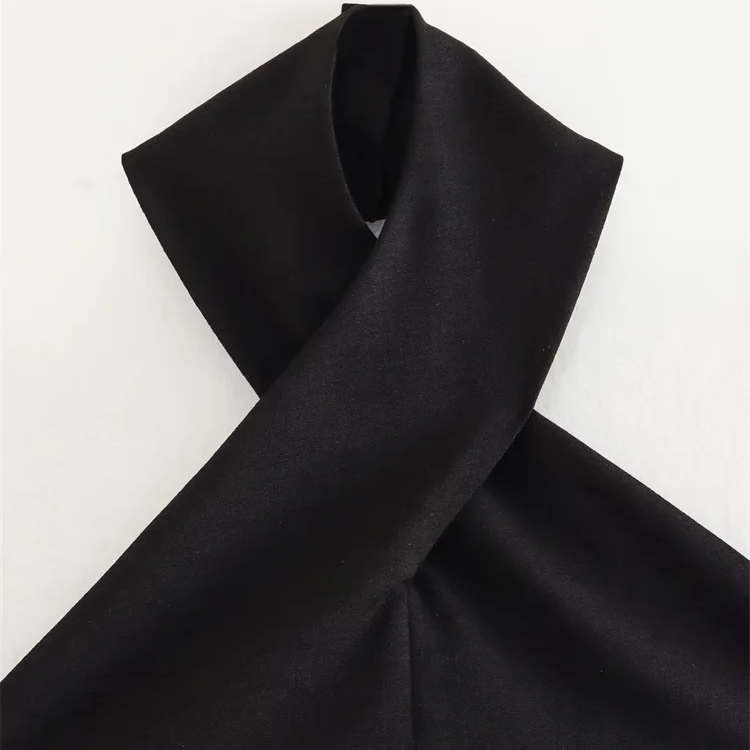Women's Sexy Backless Halter Blouse – Sleeveless Bow-Tied Crop Top with Slim Fit