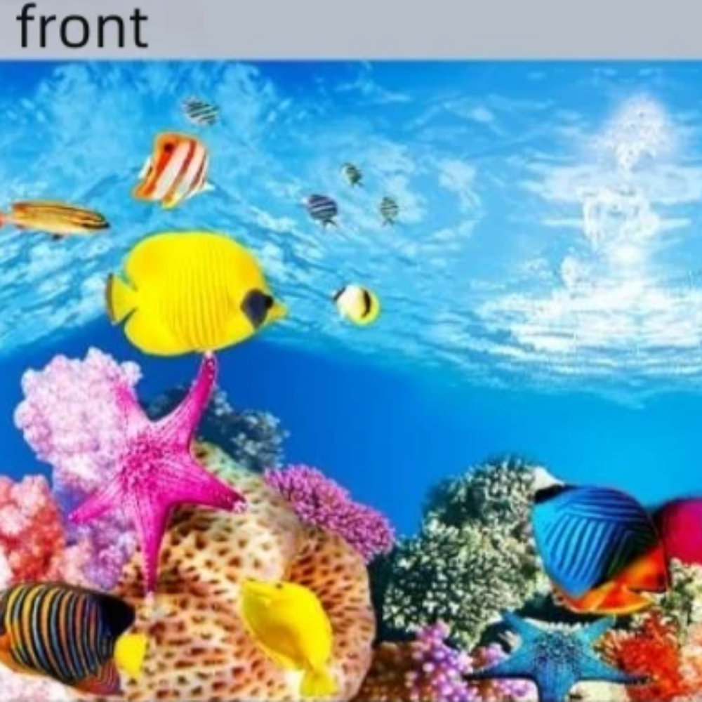 3D Double-Sided Aquarium Background Poster – Ocean Plants Landscape Decoration for Fish Tank Setup (Multiple Sizes)