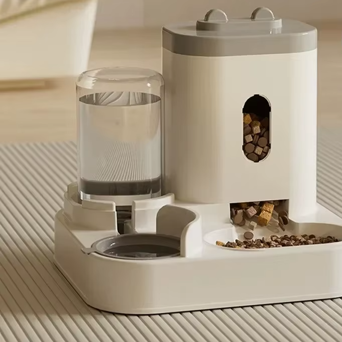 Automatic Pet Feeder with Water Fountain – Large Capacity Raised Food Bowl for Cats and Dogs