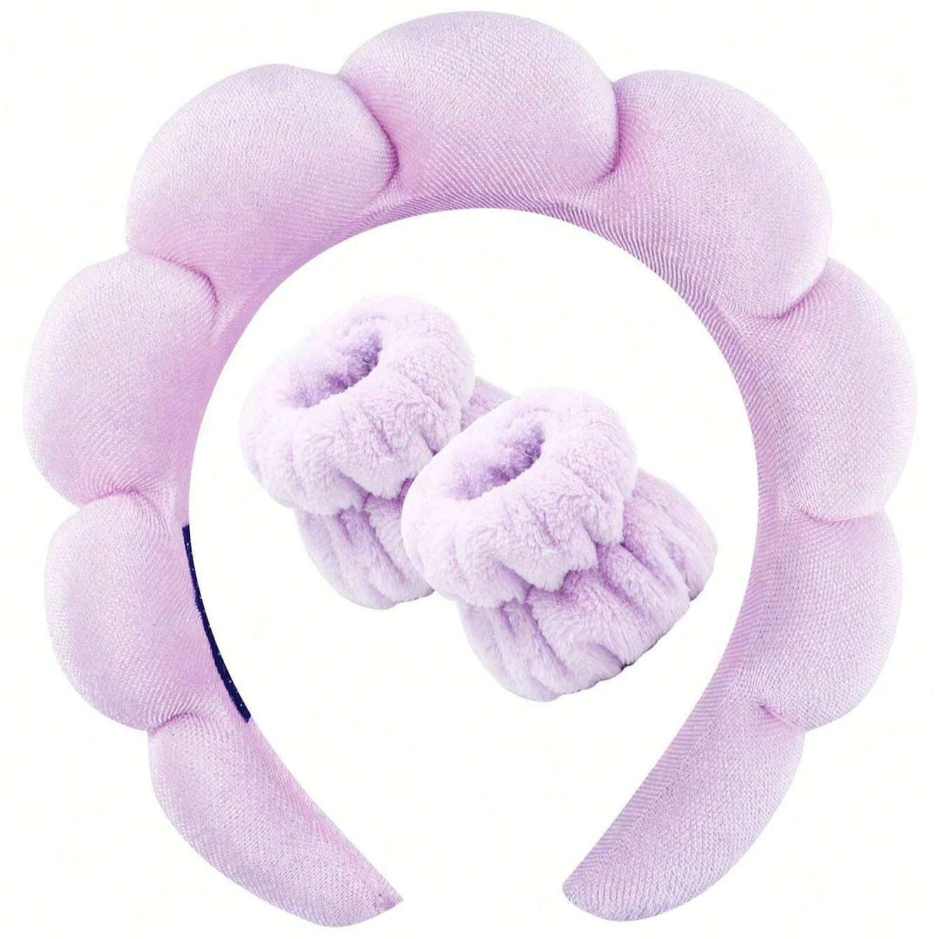 3-Piece Luxury Spa Headband and Wristband Set – Soft Fiber Face Wash & Makeup Hair Accessory Kit