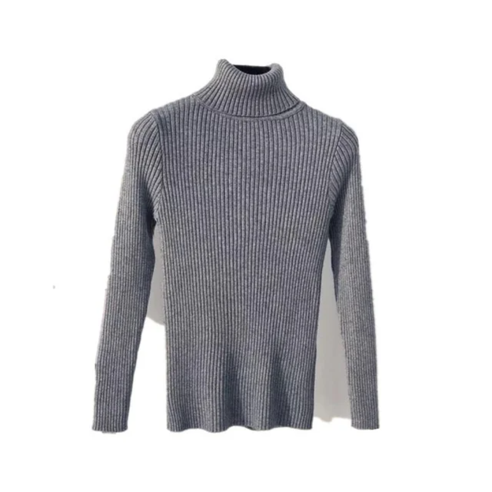 Women's Winter Knitted Turtleneck Sweater – Slim Fit Cotton Polo-Neck Pullover for Casual Cold Weather Outfits