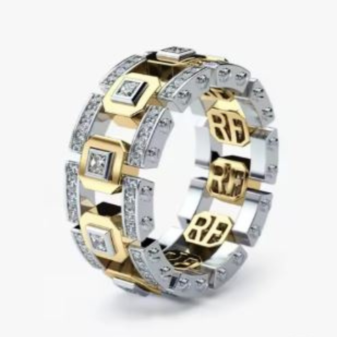 925 Sterling Silver Round Diamond Ring – Simple Geometric Cocktail Ring for Women