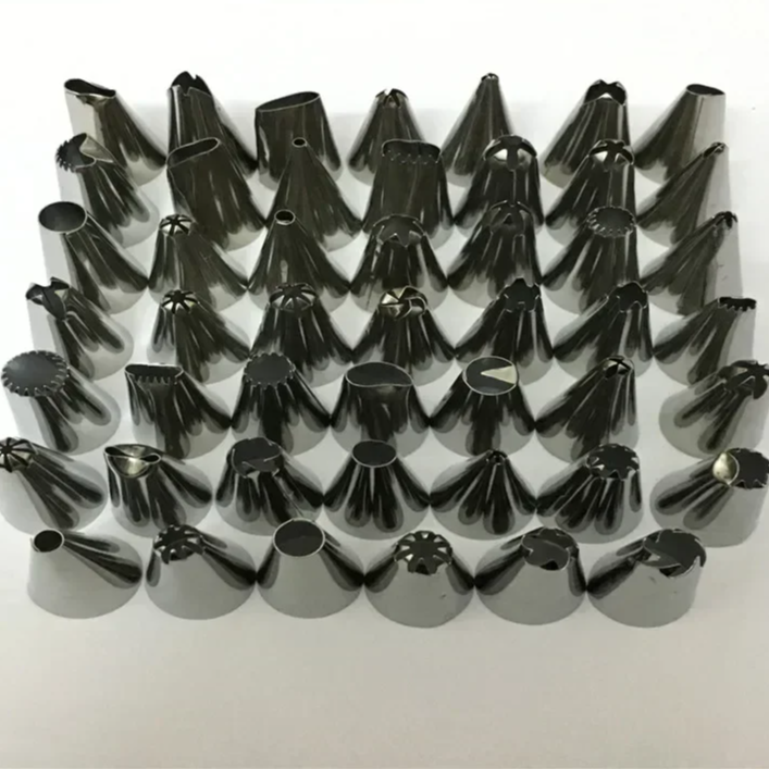 24/48-Piece Stainless Steel Cake Decorating Nozzle Tips Set – Piping Icing Cream Pastry Tools with Bag for DIY Baking & Dessert Design