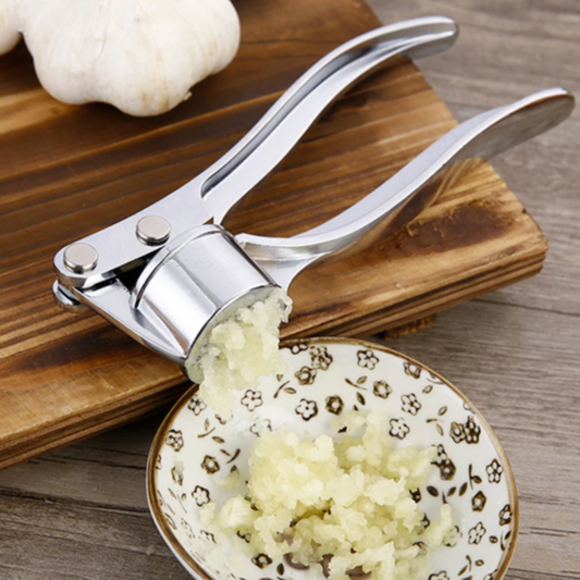 Stainless Steel Garlic Press – Manual Handheld Crusher, Mincer & Squeezer Tool for Easy Garlic Grinding