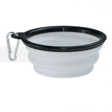 Collapsible Silicone Dog Bowl with Carabiner – Portable Folding Pet Food & Water Dish for Travel, Hiking & Camping (350ml)