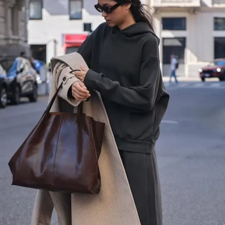 Women’s Classic Hooded Sweatshirt & Jogger Set – Loose Fit Two-Piece Loungewear for Autumn/Winter