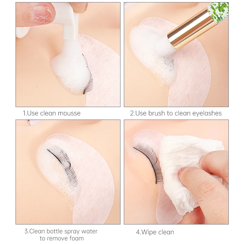 20-Piece Crystal Eyelash Cleaning Brush Set – Lash Shampoo & Blackhead Remover Tools for Eyelash Extension and Makeup Care