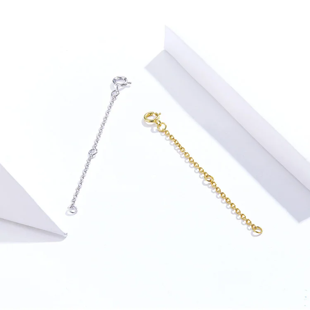 14K Gold Plated 925 Sterling Silver Necklace Extension Chains – Lobster Clasp DIY Jewelry Making Accessory