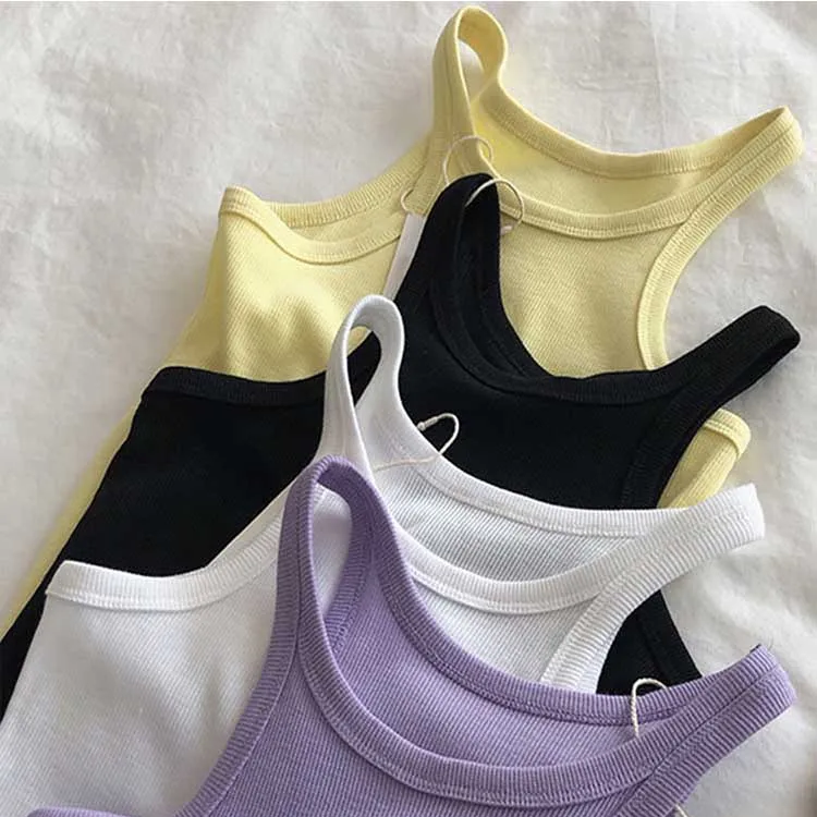 Women's Sexy Cropped Tank Top – High Stretch Cotton Camisole for Summer Sport and Clubwear Outfits