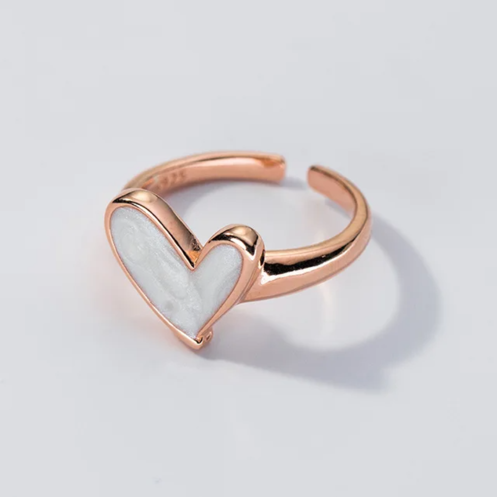 Vintage 925 Sterling Silver Drip Glue Heart Finger Ring Adjustable  Silver Rings For Women Wedding Luxury Jewelry Brand Gift