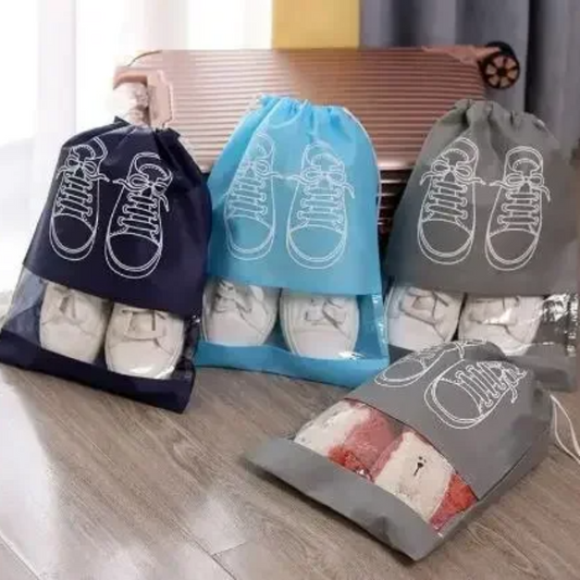 5-Piece Waterproof Shoe Storage Bags – Large Capacity Travel Organizers with Thickened Non-Woven Fabric