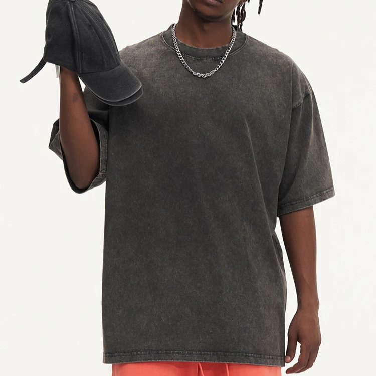 Washed Oversized Cotton T-Shirt – Vintage Y2K Short Sleeve Tee for Men and Women