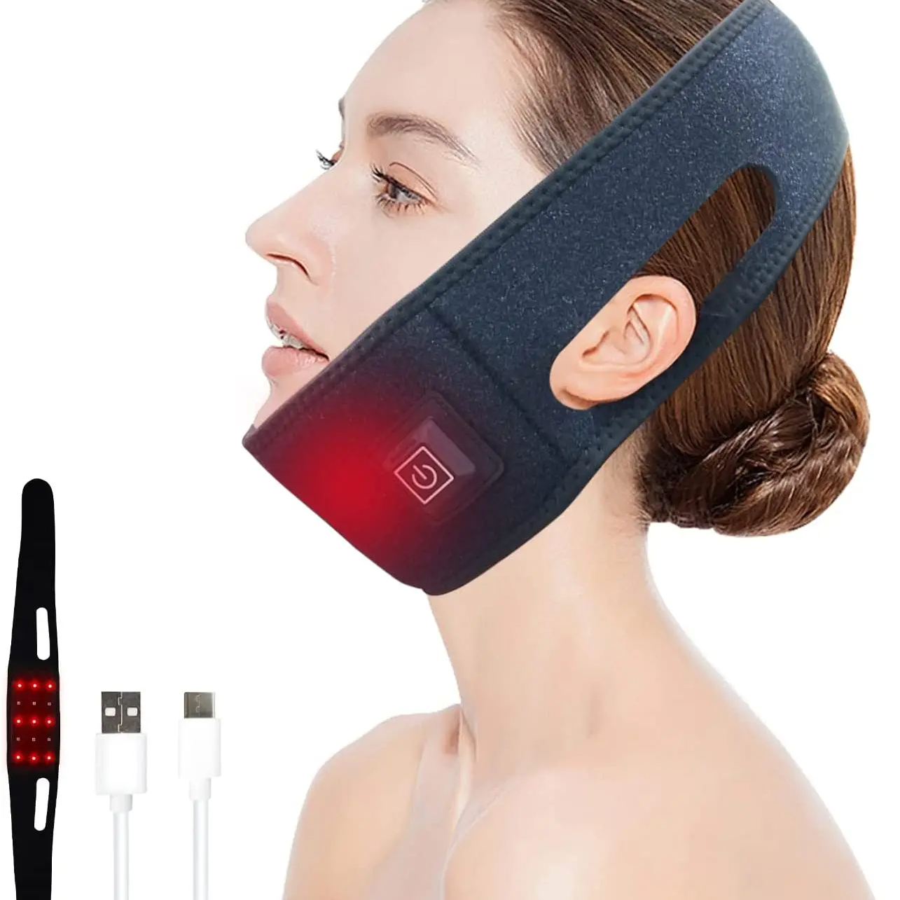 Wearable Red Light Therapy Belt for Neck and Chin – Infrared Lipo Laser Wrap for Pain Relief, Skin Rejuvenation, and Lifting
