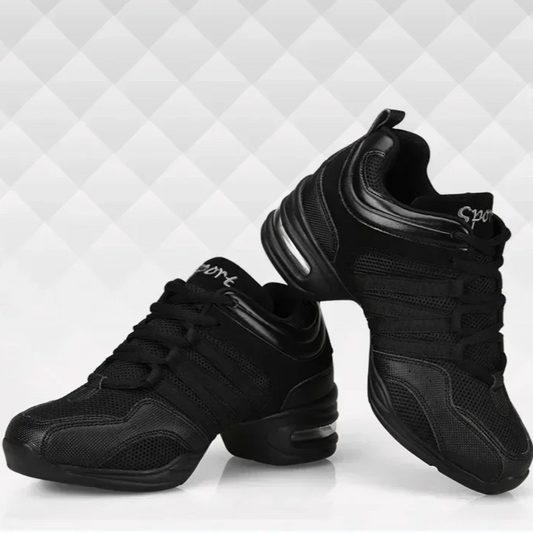 Women's Jazz Dance Sneakers – Breathable Fabric Hip Hop Shoes with Soft Plastic Outsole