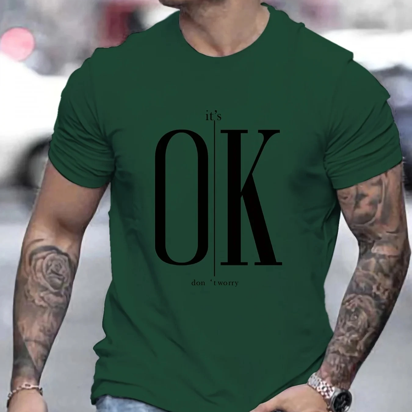 3D OK Print Loose Fit T-Shirt – Lightweight Streetwear Tee for Men