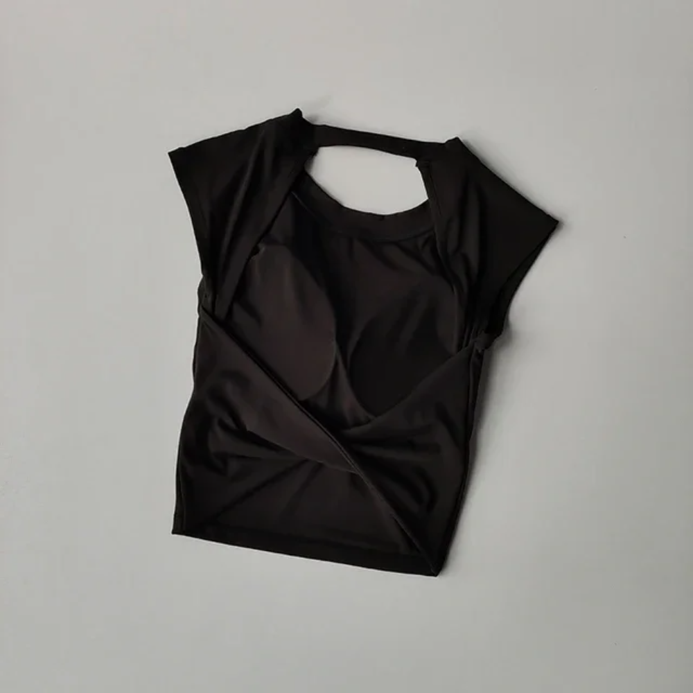 Backless Quick-Dry Yoga Vest – Slim Fit Sports Top with Chest Pads