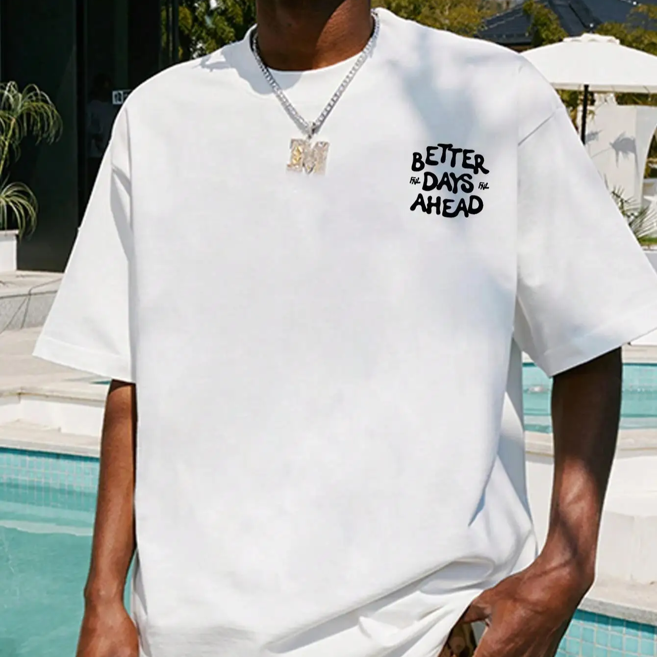 Better Days Ahead Oversized Cotton T-Shirt – Casual Summer Tee with Positive Letter Graphic