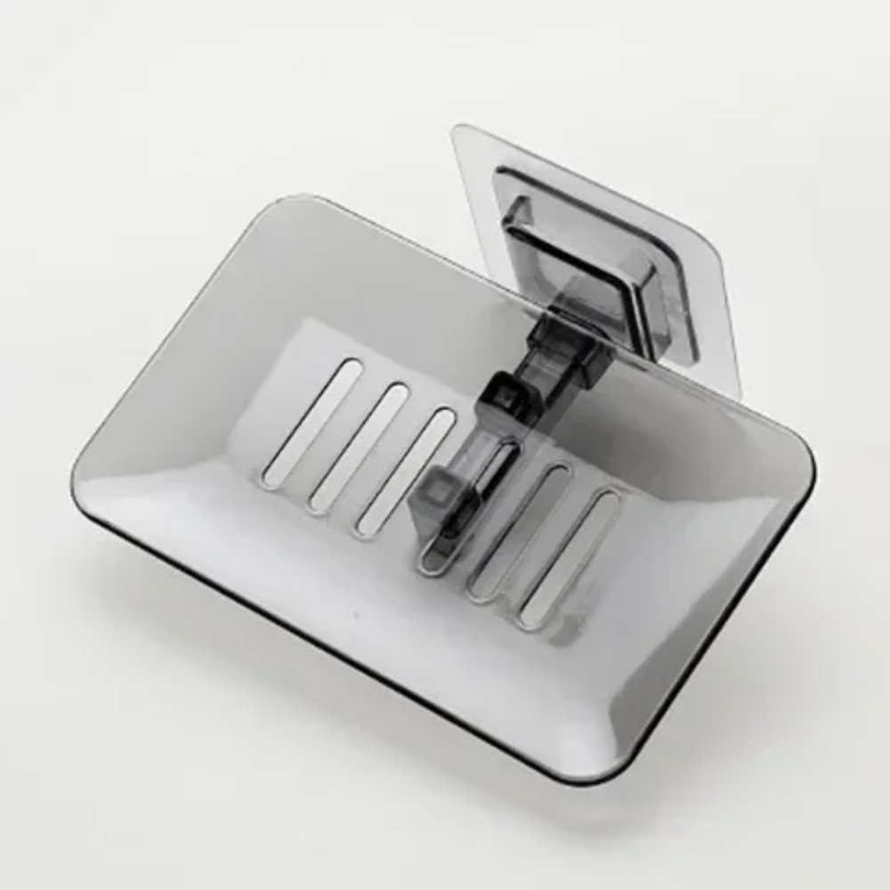 Wall-Mounted Double-Layer Soap Rack – No Drilling, Self-Adhesive Bathroom Sponge Holder & Soap Dishhome