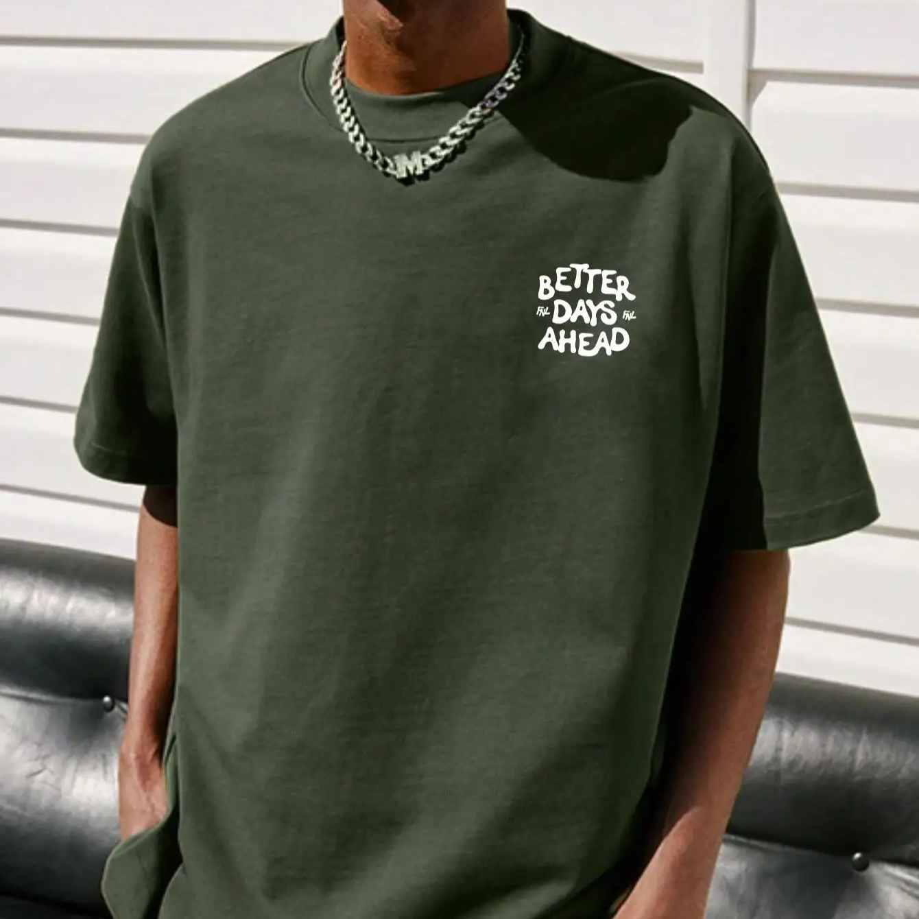 Better Days Ahead Oversized Cotton T-Shirt – Casual Summer Tee with Positive Letter Graphic