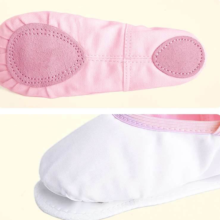 Canvas Ballet Slippers for Girls & Women – Soft Sole Gymnastics and Dance Practice Shoes