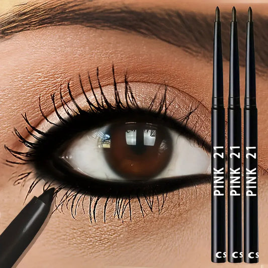 3pcs Waterproof Black Eyeliner Pencils – Smudge-Proof, Long-Lasting & Easy for Beginners