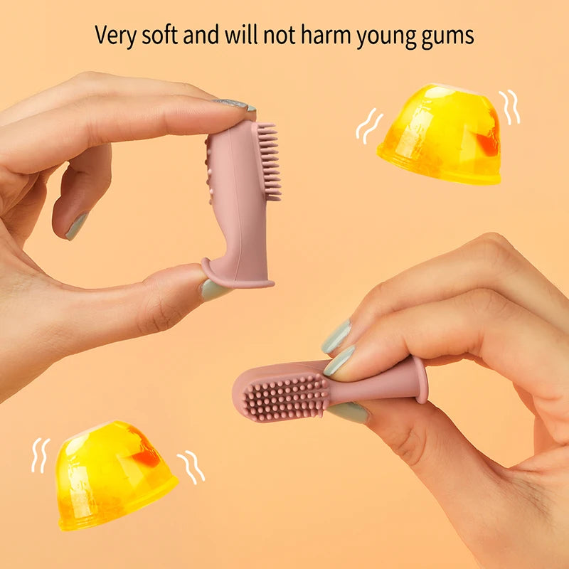 3-Piece Baby Finger Toothbrush Set – Soft Silicone Oral Cleaning Kit for Infants and Toddlers (BPA-Free)