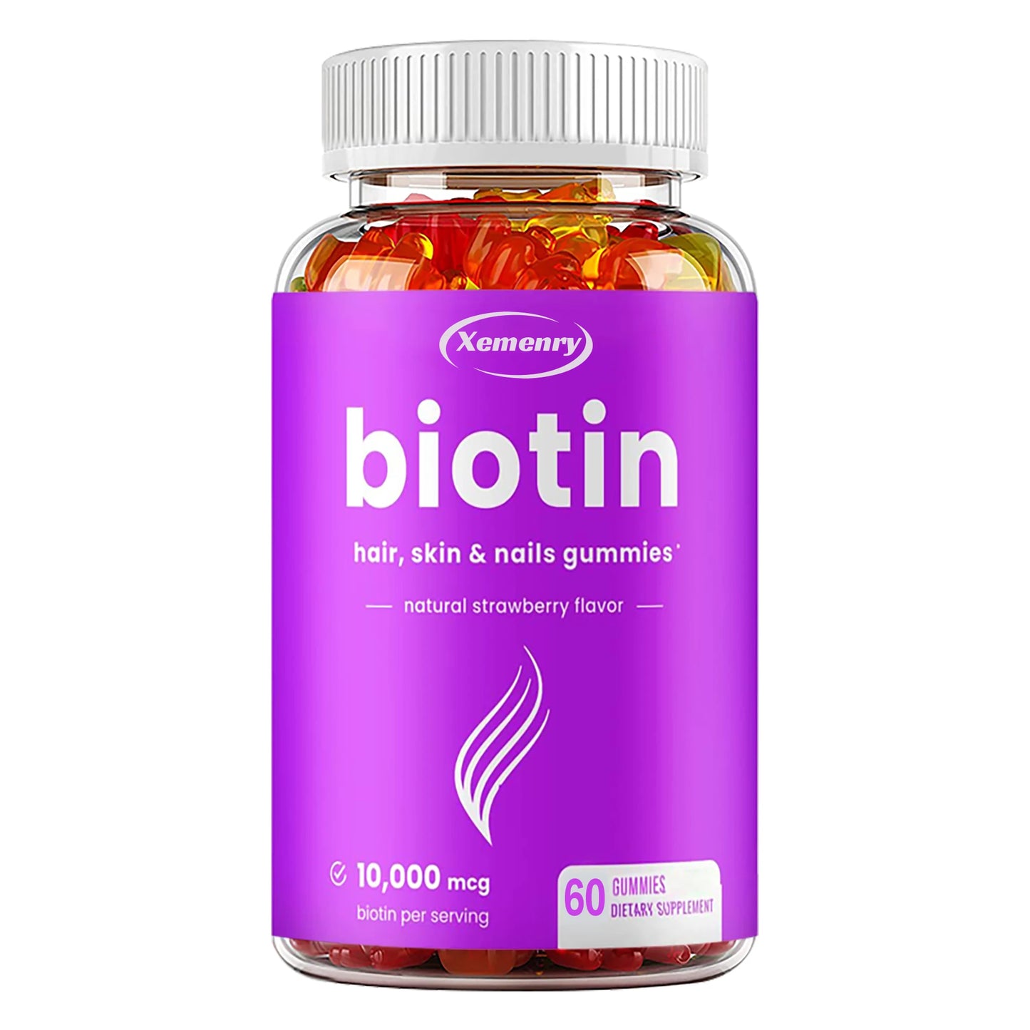 Biotin Gummies 10,000mcg – Hair, Skin, Nail & Joint Support – 60 Delicious Vegan Gummies