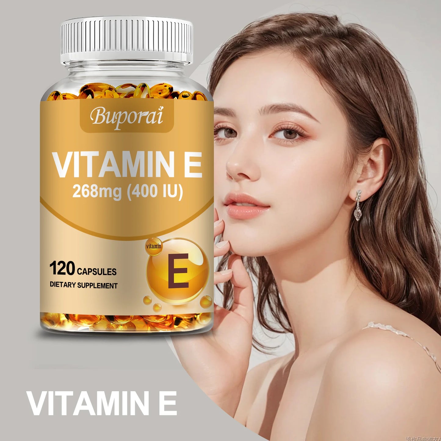 Vitamin E 268mg – Antioxidant Skin Support, Anti-Aging & Wrinkle Reduction – 120 Softgel Capsules