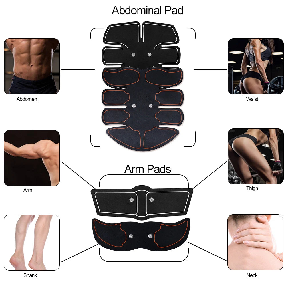 Wireless EMS Electric Muscle Stimulator – Abdominal & Hip Trainer for Body Slimming, Toning, and Pain Relief – Unisex Fitness Massager