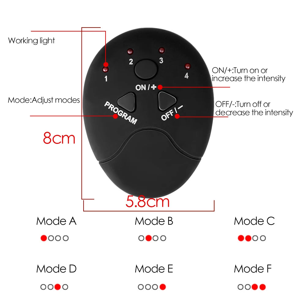 Wireless EMS Electric Muscle Stimulator – Abdominal & Hip Trainer for Body Slimming, Toning, and Pain Relief – Unisex Fitness Massager
