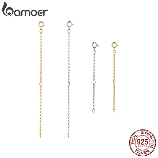 14K Gold Plated 925 Sterling Silver Necklace Extension Chains – Lobster Clasp DIY Jewelry Making Accessory