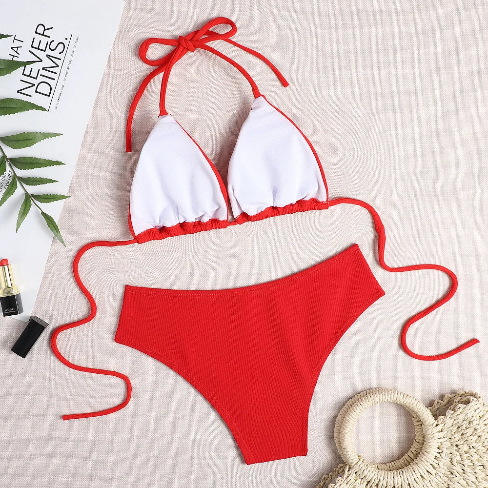 Brazilian High-Waist Bikini Set – Push-Up Two-Piece Swimwear for Women
