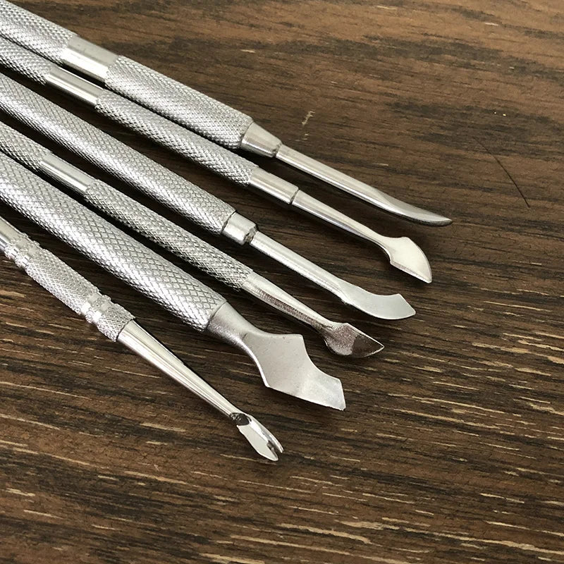 Stainless Steel Double-Ended Cuticle Pusher – Gel Nail Polish Remover & Dead Skin Scraper for Fingernail and Toenail Care