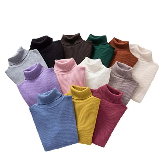 Women's Winter Knitted Turtleneck Sweater – Slim Fit Cotton Polo-Neck Pullover for Casual Cold Weather Outfits