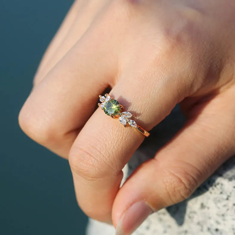 925 Sterling Silver Emerald Ring with Full High Carbon Diamonds – Sparkling Cocktail Ring for Women, Wedding & Party Fine Jewelry