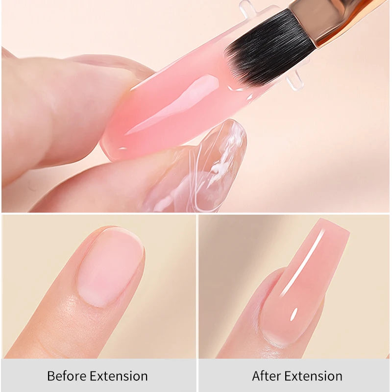 15ml Nail Extension Gel Kit – Soak Off UV Acrylic Gel in White, Clear & Pink for Home or Salon Nail Art