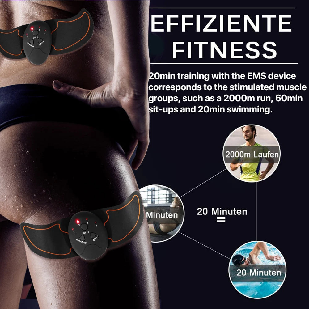 Wireless EMS Electric Muscle Stimulator – Abdominal & Hip Trainer for Body Slimming, Toning, and Pain Relief – Unisex Fitness Massager