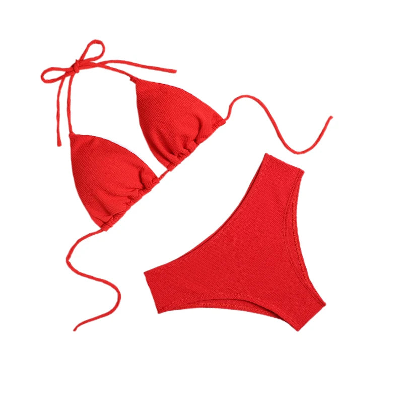 Brazilian High-Waist Bikini Set – Push-Up Two-Piece Swimwear for Women