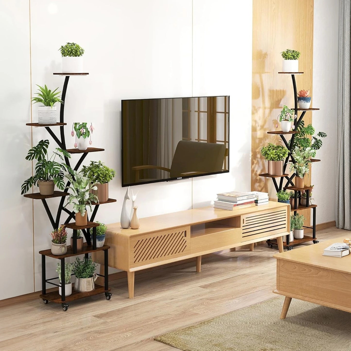 64-Inch 8-Tier Indoor Plant Stand with Grow Light – Heavy-Duty Metal Display Rack for Living Room, Patio, or Garden