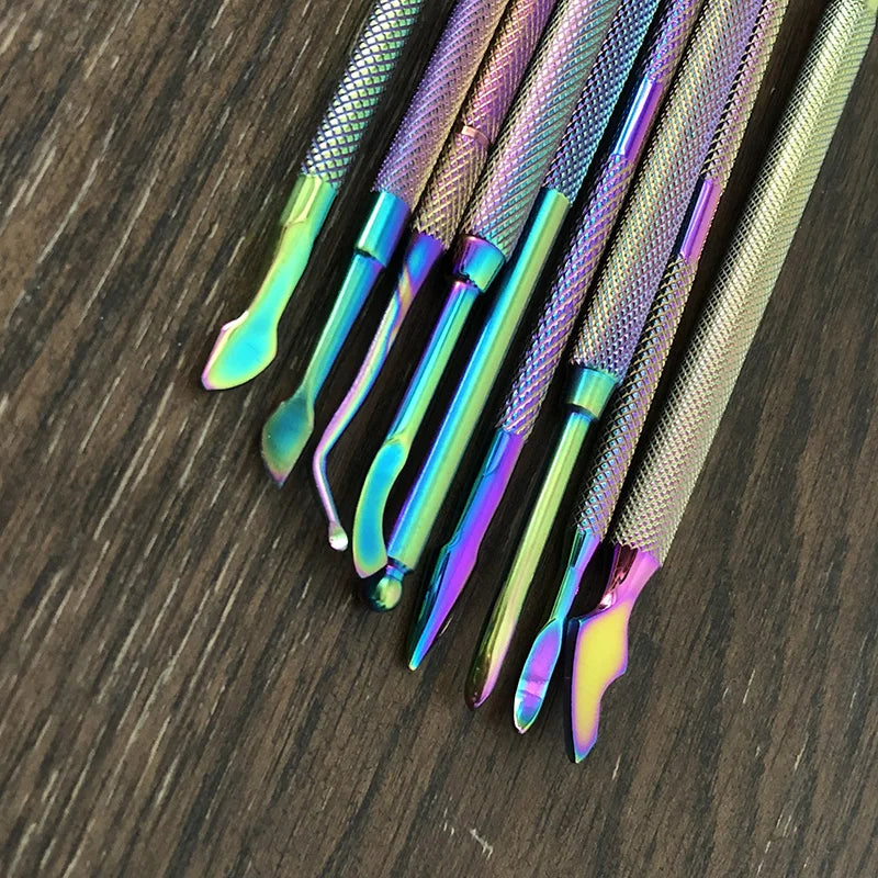 Stainless Steel Double-Ended Cuticle Pusher – Gel Nail Polish Remover & Dead Skin Scraper for Fingernail and Toenail Care