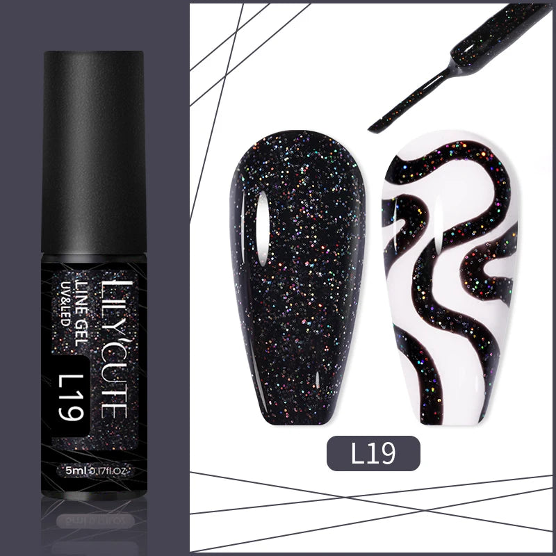 7ml Metallic Chrome Silver Mirror Effect Gel – Super Bright Line Art & French Tip Nail Painting Gel Polish