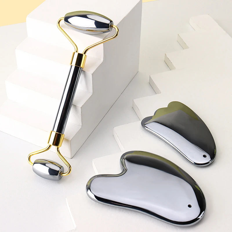 Terahertz Crystal Gua Sha a and Scraper Set – Manual Facial and Body Massage Tool for Skin Care, Relaxation, and Detox
