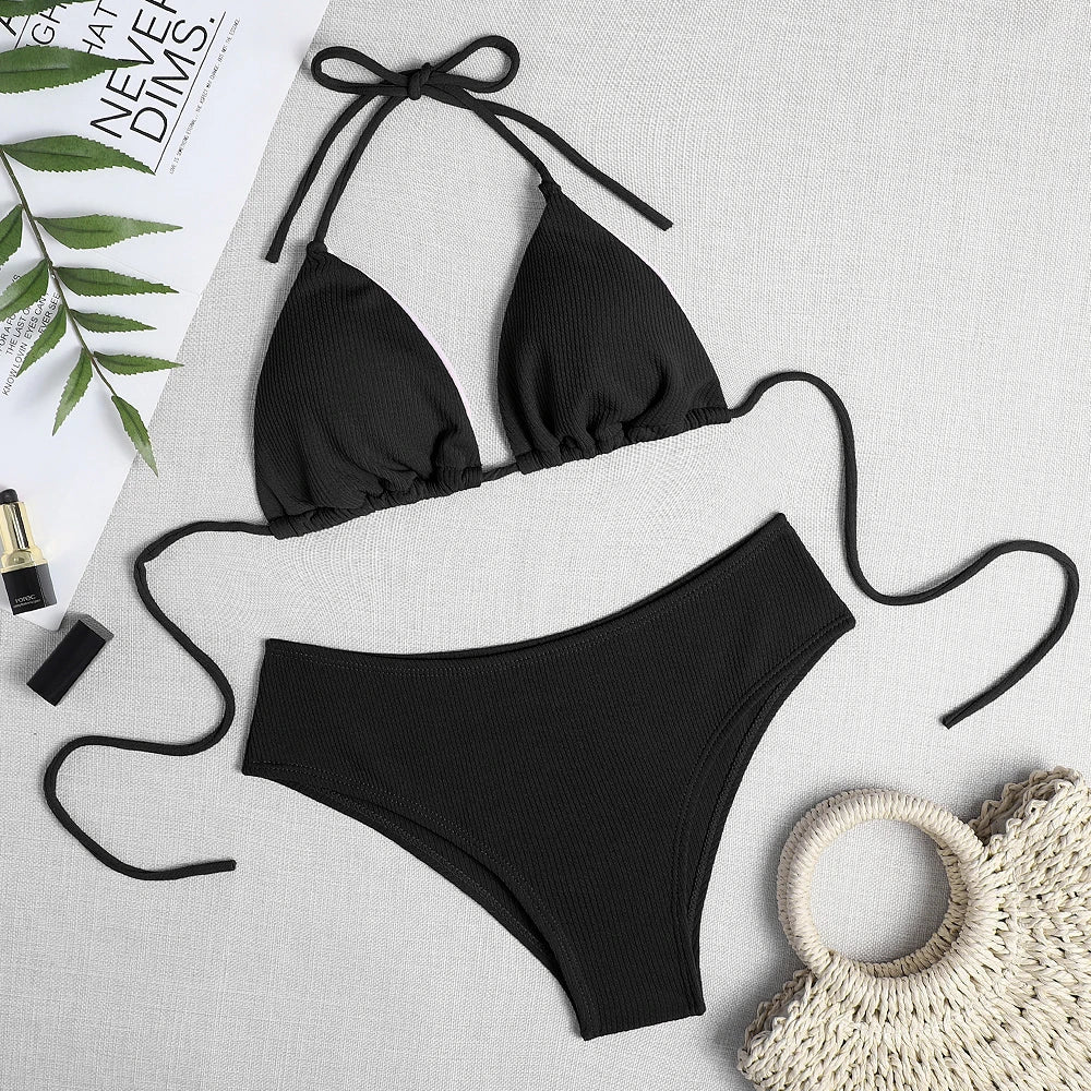 Brazilian High-Waist Bikini Set – Push-Up Two-Piece Swimwear for Women