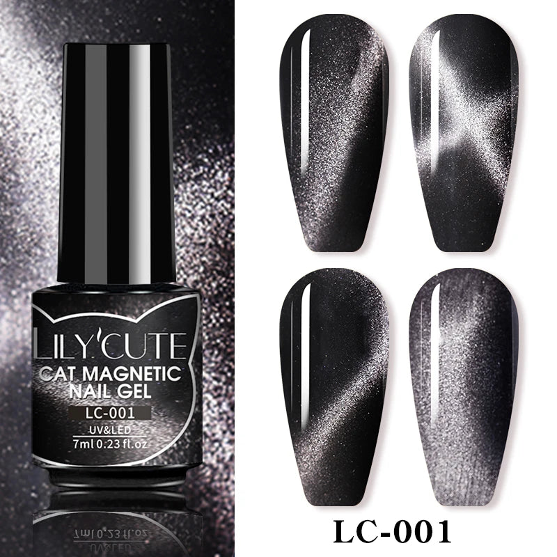 7ml Dynamic Reflective Cat Eye Magnetic Gel – Glitter Soak-Off Nail Polish with 3D Magnet Effect