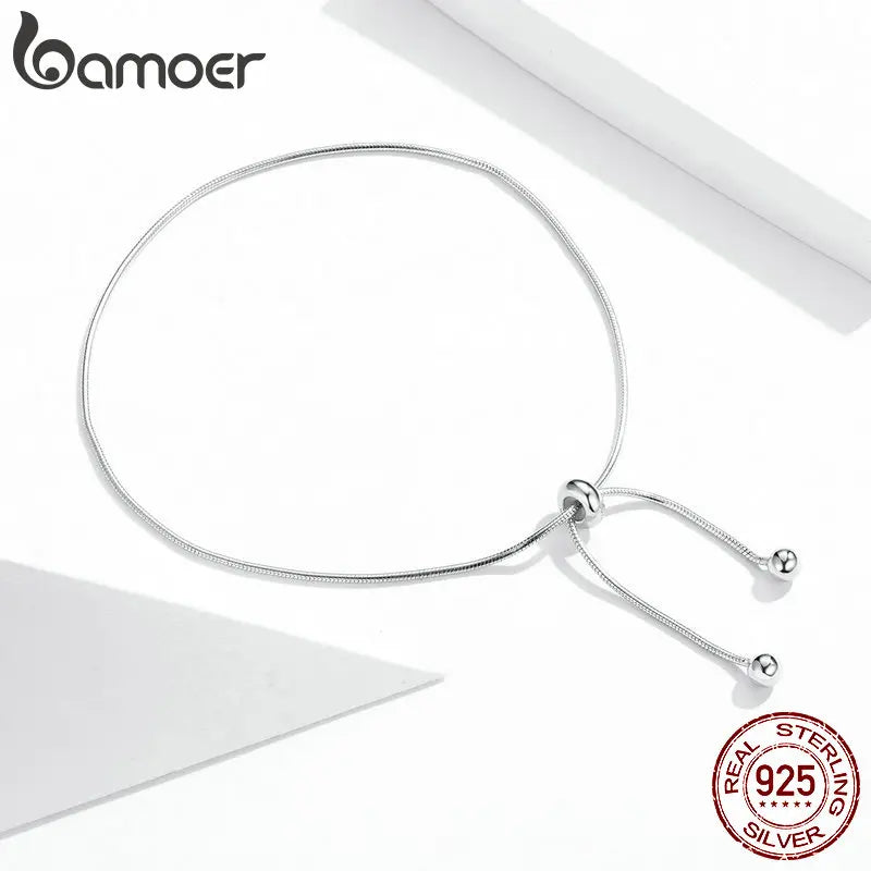 Adjustable Snake Chain Anklet – Genuine 925 Sterling Silver Minimalist Foot Bracelet for Women, 30cm