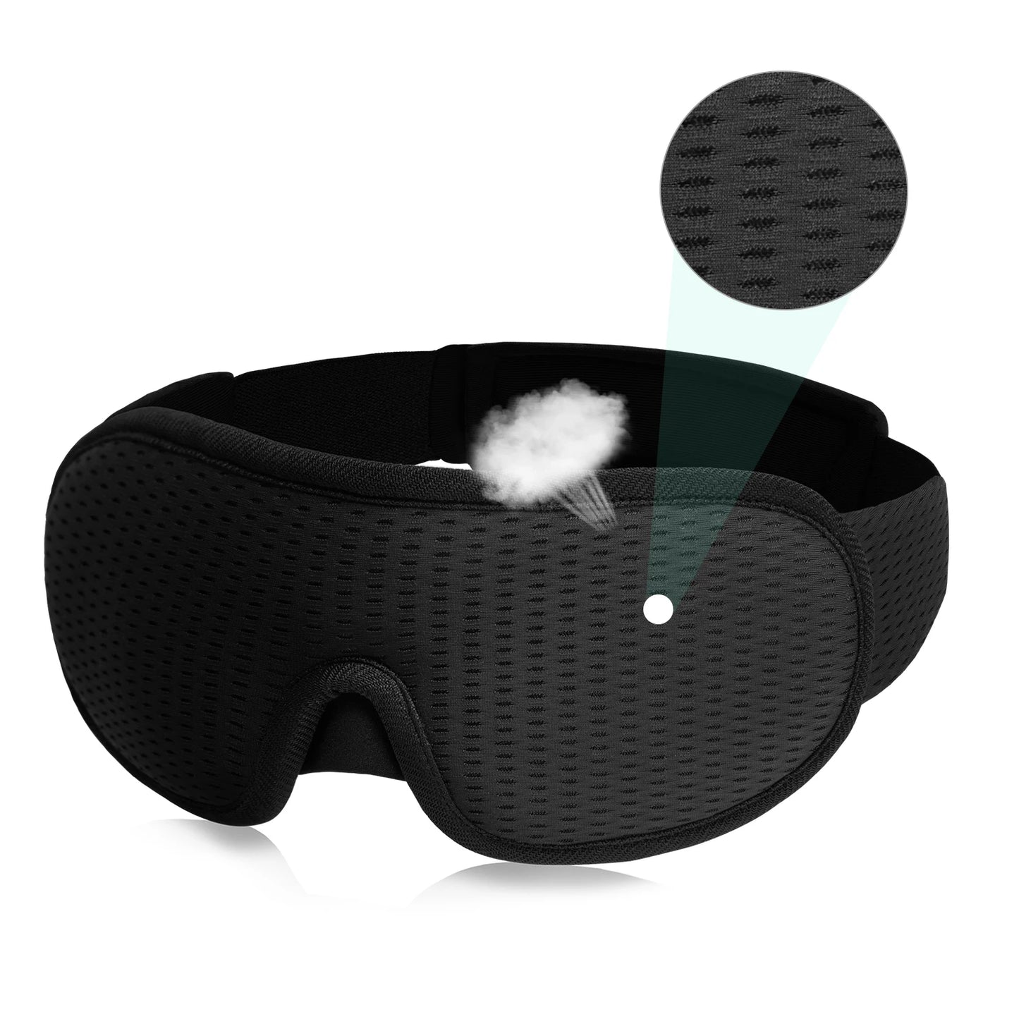 3D Contoured Sleep Mask – Light-Blocking Memory Foam Eye Shade for Deep, Comfortable Rest
