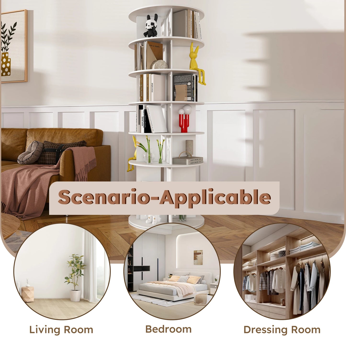6-Tier Rotating Shoe Rack Tower – Freestanding 360° Revolving Organizer for 24 Pairs of Shoes