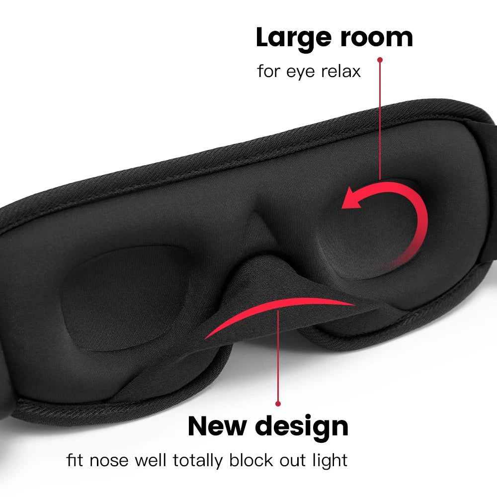 3D Contoured Sleep Mask – Light-Blocking Memory Foam Eye Shade for Deep, Comfortable Rest